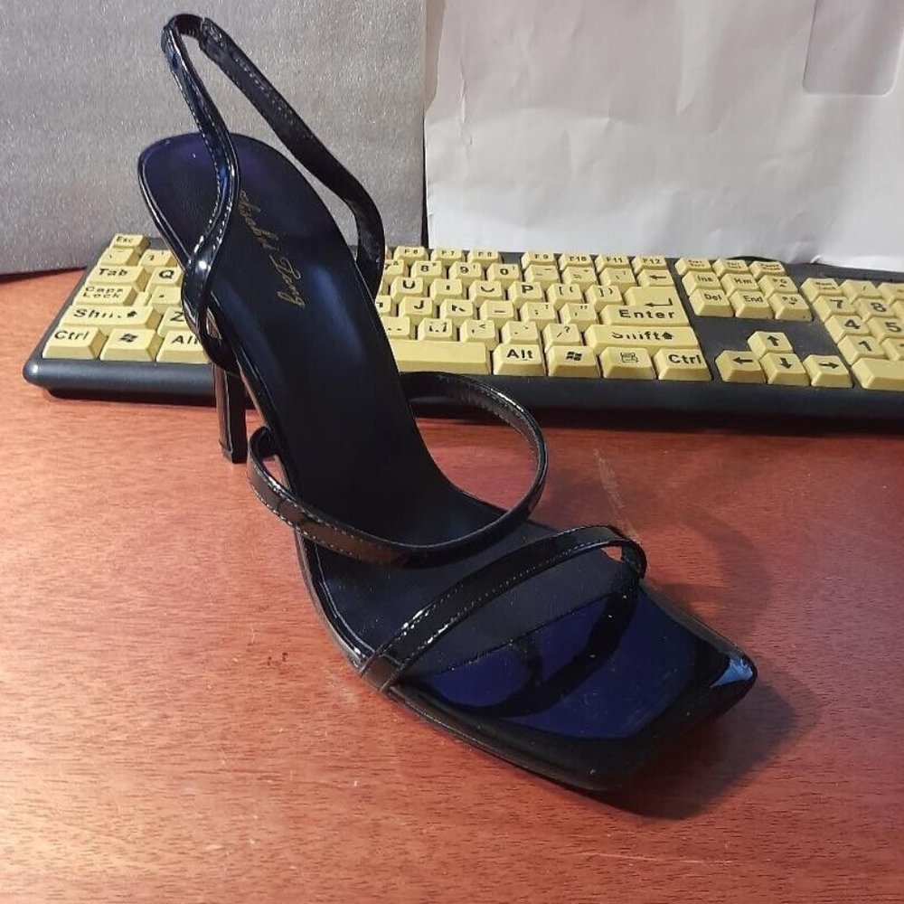 Elisabet Lang WMN Graey Heeled Sandal PU Black Sz10 Worn Once Excellent Conditi
